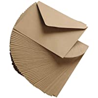YOTINO 50Pcs Sobres Kraft 130 Gramos Papel Kraft Natural para Sobres de Felicitaciones e Invitaciones (114 x 162 mm)